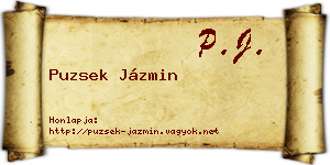 Puzsek Jázmin névjegykártya