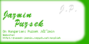 jazmin puzsek business card